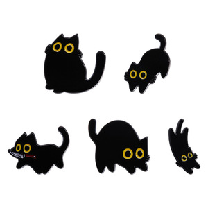 かわいい純黒の子猫亜鉛合金ソフトエナメルブローチバッジ衣類アクセサリー動物装飾バッグペンダントカスタマイズ可能 - Product Image 5