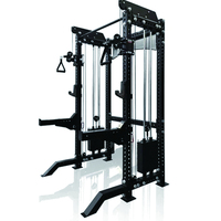 Jaula de Sentadillas Personalizada de Fábrica 75x75, Entrenador Funcional Multi Power Rack con Doble Pila de Pesas y Cruce de Cables
