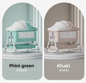 Portable Movable Metal Chinese Style Baby Bed Foldable High/Low Adjustable Splicing Large Bedside <strong>Crib</strong> Anti-milk Overflow - Product Image 6
