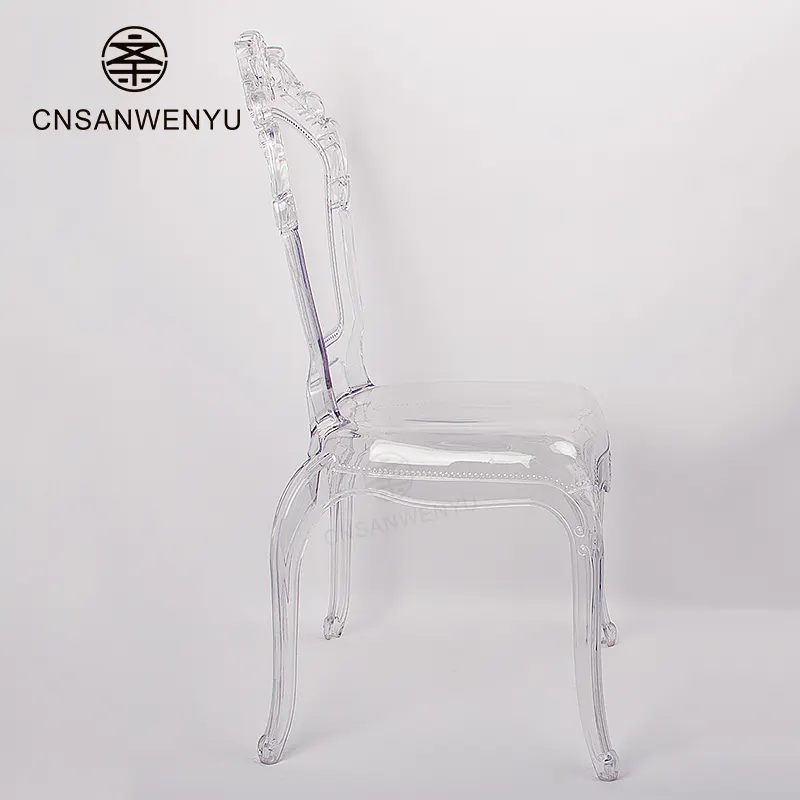 wholesale Plastic Transparent Wedding Chair For Banquet Outdoor Indoor PC throne Chair Crystal Princess Chair for event