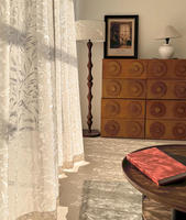Cortinas Translúcidas Blancas con Diseño Floral Jacquard Francés ZSTARR, Cortinas con Pliegues para Ventana, Filtrado de Luz y Privacidad para la Sala de Estar