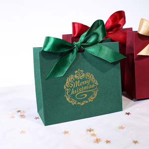 Luxury Christmas Gift Bag Wedding Candy Chocolate Packaging Custom <b>Paper</b> Shopping Bags with Ribbon Bowknot - Product Image 6