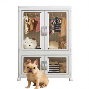 Armario de Almacenamiento <span class=keywords><strong>para</strong></span> <span class=keywords><strong>Ropa</strong></span> de Mascotas, 2 Niveles, Plegable, con Barra <span class=keywords><strong>para</strong></span> Colgar, Ligero, Impermeable, Protección Contra el Polvo, Portátil, <span class=keywords><strong>para</strong></span> <span class=keywords><strong>Perros</strong></span>, Gatos y Otras Mascotas - Product Image 4