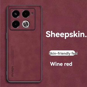 Sang Trọng Da Cừu Mỏng PU Da Trường Hợp Đối Với Infinix Lưu Ý 40 Pro Cộng Với Thông Minh 7 8 Hot 50 Pro 4G Mỏng Cover Quay Lại - Product Image 3