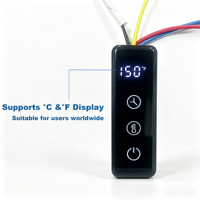 Contrôleur thermostatique de chauffage de salle de bain à écran tactile carré avec réglage indépendant de la température et de la minuterie