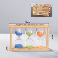 Mini-ornements créatifs en bois de haute qualité avec sablier lumineux en verre, petit minuteur sablier