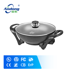 Sartén Eléctrica Multiusos Andong de 5 Minutos, Plancha Eléctrica Redonda de Aluminio con Tapa de Vidrio - Product Image 1