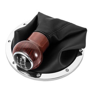 Poignée de levier de vitesse en cuir grain de bois, 5 vitesses, pour GOL - Product Image 3