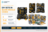 Kit d'outils complet de 281 pièces pour bricolage, avec mallette rigide OEM, comprenant clé à douille, tournevis, pinces, clé combinée, marteau, clé hexagonale et dénudeur de fils
