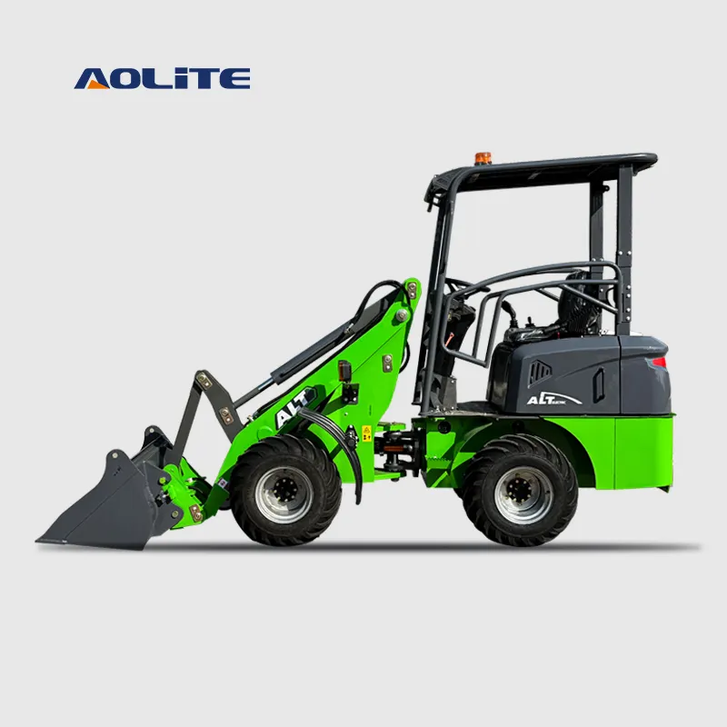 AOLITE E606 loader is elektrik 650kg, muatan hidrolik ujung depan ALT IS kecil semua medan berat kg CE China 4 roda ALT mini