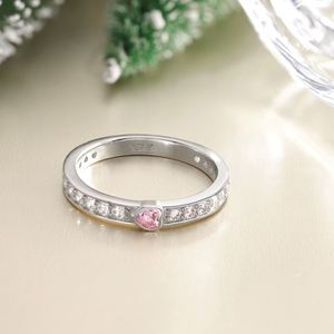 Dylam <b>Dainty</b> Design Fine 925 Silver Eternity Band 5A Cubic Zirconia Heart Love Jewelry <b>Rings</b> for Christmas Valentine's Day Gifts - Product Image 6