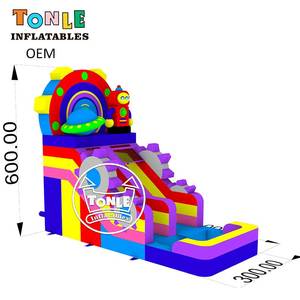 Nouvelle conception de château gonflable sur le thème de la série des vaisseaux spatiaux, avec toboggan robot et parcours d'obstacles pour enfants, à <span class=keywords><strong>vendre</strong></span> - Product Image 4