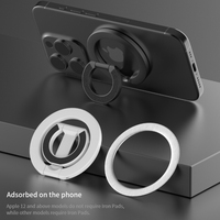Support de téléphone magnétique double face multifonctionnel avec anneau réglable et béquille pliable pour téléphone Chaomei S01