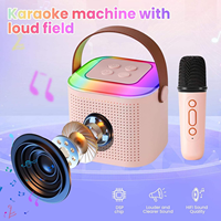 Meilleure vente : Microphone design avec lumières RGB colorées pour enfants et adultes, haut-parleur stéréo sans fil en métal