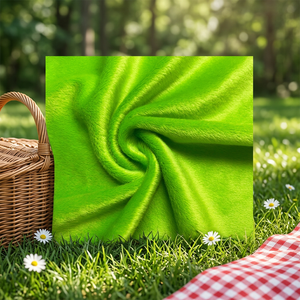 <b>Green</b> Color 100%Polyester Baby Boa Plush Toy Fabric Short Pile Fleece for Super Soft Toys Home Textile - Product Image 1