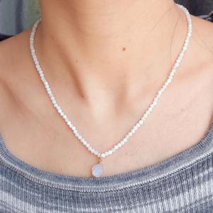 प्राकृतिक पत्थर के जेम्स्टोन पेंडर हार के रूप में कोलरबोन हार का पत्थर गुलाब क्वार्ट्ज पेरीडोट गहने माँ दिवस - Product Image 6