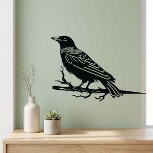 Décoration murale en métal en forme d'oiseau, découpée au laser, design minimaliste, forme irrégulière, faite à la main, à fixer au mur, pièce unique - Product Image 1