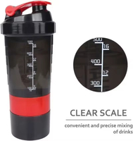 Gobelet shaker de sport personnalisé en plastique de 500 ml/600 ml pour protéines, vente en gros