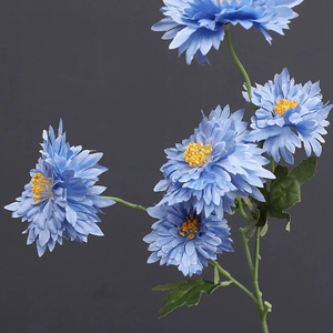 Vintage Casa de Campo decoración del hogar Artificial realista azul Margarita tallos plástico Dahlia ramo hecho a mano aniversario regalo Día de la madre - Product Image 3