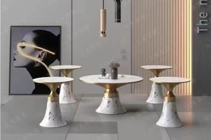 <span class=keywords><strong>Table</strong></span> d'appoint en <span class=keywords><strong>acier</strong></span> et marbre naturel, <span class=keywords><strong>table</strong></span> à café et à thé - Product Image 3