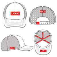 Casquette Trucker Snapback Hip Hop Classique Personnalisée à 6 Panneaux en Cuir avec Logo et Dos en Maille Unie pour l'Extérieur