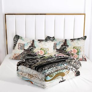 ชุดเครื่องนอน3ชิ้น<span class=keywords><strong>ลาย</strong></span>หอไอเฟลชุดเครื่องนอนนุ่มสำหรับผู้ใหญ่ดีไซน์ดอกไม้ย้อนยุค - Product Image 5