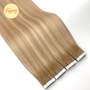 Extensions de cheveux humains vierges européens 100% naturels, certifiées RoHS ISO, faciles à retourner, de haute qualité, cuticules alignées, à bandes adhésives - Product Image 2