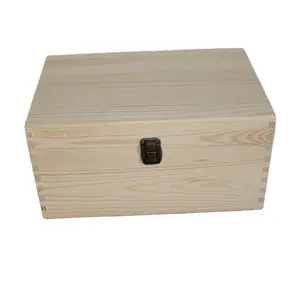 Personalizado barato vazio grande presente madeira caixa armazenamento pinho madeira caixa