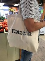 Sac fourre-tout en toile de coton biologique Sac à lunch réutilisable Poignée en corde écologique