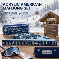 Ensemble de Mahjong Américain de Luxe Moderne pour Hiver, 160 Pièces, Double Couche, Acrylique, Résistant à l'Eau, Durable, 36mm, pour Fête Après-Ski