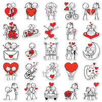 51 autocollants personnalisés en forme de stickman, romantiques et simples, pour cahiers, enveloppes et cadeaux – Vente directe usine