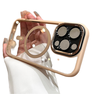 Pronta per la spedizione versione aggiornata con telaio in metallo trasparente magnetico custodia per telefono per <span class=keywords><strong>iPhone</strong></span> <span class=keywords><strong>11</strong></span> 16 Pro/Pro Max borse per cellulare - Product Image 3