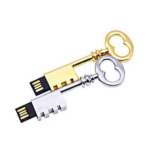 Dernière clé en métal clé USB 2.0 64GB 32GB or argent clé USB 16GB 8GB clé USB vintage <span class=keywords><strong>4GB</strong></span> 2GB 1GB clé USB cadeau - Product Image 2