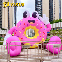 Grand modèle de mascotte gonflable personnalisé en forme de dessin animé, ornement paysager géant pour fête d'anniversaire en extérieur, donut gonflable géant