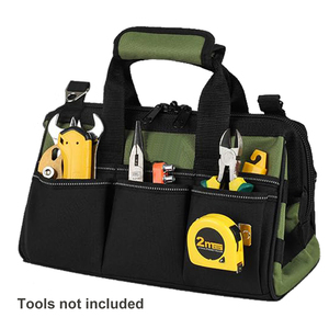 Boîte à outils portable, organiseur de rangement, grand sac à outils, 16 poches, sac à outils tactique robuste avec grande fermeture éclair, boîte à outils de transport - Product Image 1