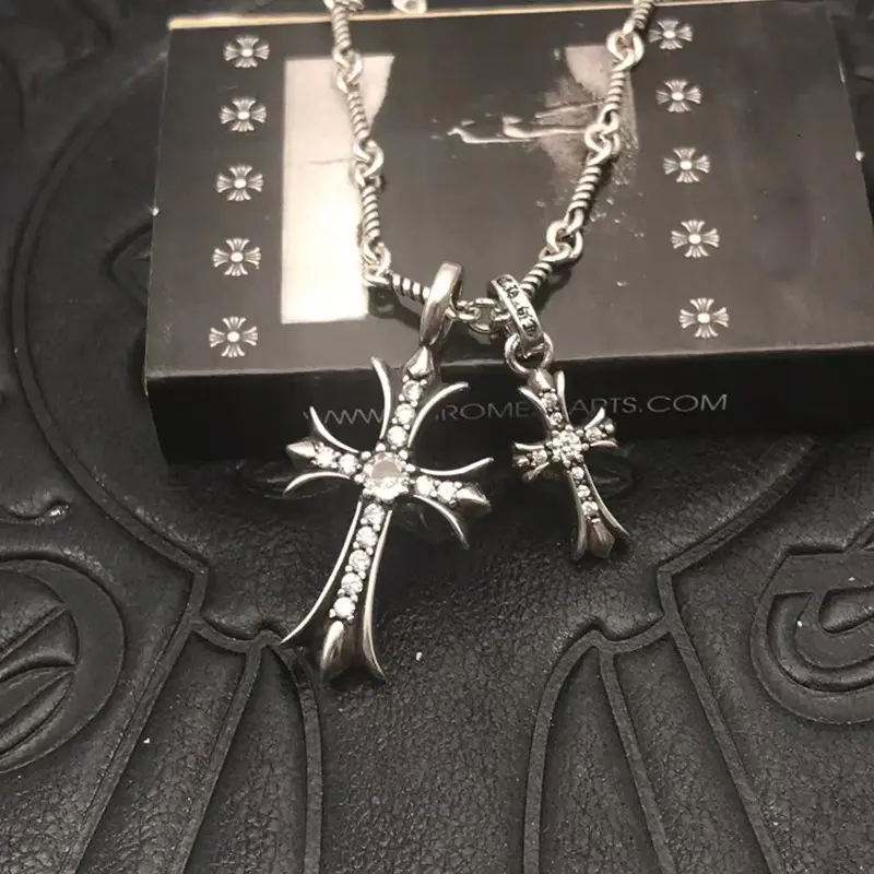 Religiöser Schmuck Geschenke mit Männern klobige Halskette Diamant Doppelkreuz Anhänger Halskette für Damen Mädchen