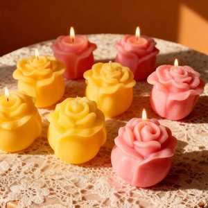 Rose Shape Silicone Mold For <b>Candle</b> Making Cake Decorating DIY Craft Molds Valentine'S Day <b>Gift</b> Mold - Product Image 3