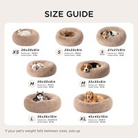 Coussin pour chien taille moyenne - Coussin rond lavable pour animaux de compagnie, 30 pouces, antidérapant, en fausse fourrure moelleuse et pelucheuse, pour chat et chien