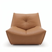 Fauteuil lounge moderne en similicuir PU de style italien, fauteuil d'appoint individuel au sol, fauteuil de loisirs sans pieds ni accoudoirs pour salon