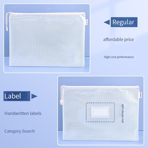 Borsa portadocumenti con cerniera Deli PP102-TA4 di alta qualità, borsa in rete di <span class=keywords><strong>plastica</strong></span> <span class=keywords><strong>trasparente</strong></span>, formato A5. - Product Image 4