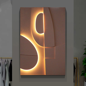 Arte Murale in Rilievo Fatta a Mano di Alta Qualità per Soggiorno Moderno, Decorazione Astratta Wabi Sabi Geometrica Testurizzata, Dipinto in Arenaria Intagliata - Product Image 4