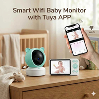 Monitor Inteligente para Bebés de 5 Pulgadas Full HD 1080P WIFI con Detección de Llanto, Modo de Privacidad, Visión Nocturna, Modo Dual y Monitor de Temperatura