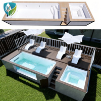 Piscine hors sol en fibre de verre sur mesure, préfabriquée, avec système de chauffage et de filtration, pour projet de villa