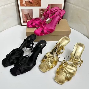 Dames sandalen zomer 2026, sexy open teen, dunne hak, Franse stijl, metallic goud, hoge hakken - Product Image 6