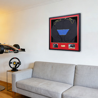 Boîte de présentation pour maillot de course, cadre mural avec doublure rouge et protection UV pour vêtements signés