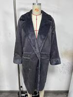 Vestes longues pour femmes en fausse fourrure beige, chaudes, à col en V, manches longues, en laine, vêtements de bureau, manteaux oversize pour femmes 2023