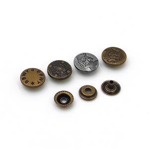 Luxury Brand Garments Accessories China <b>Button</b> Factory Custom Made logo Zinc Alloy Metal Plating Flatback Jean <b>Button</b> - Product Image 2