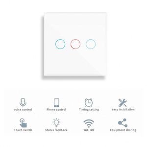 สวิตช์อัจฉริยะแบบสัมผัสมาตรฐาน EU UK สวิตช์อัจฉริยะรองรับ <span class=keywords><strong>Alexa</strong></span> WiFi สวิทช์แบบสัมผัสติดผนัง - Product Image 6