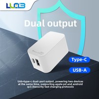 Adaptateur de charge rapide USB + Type-C double port 30W PD, pliable, portable, sûr, charge rapide pour smartphone et appareil photo