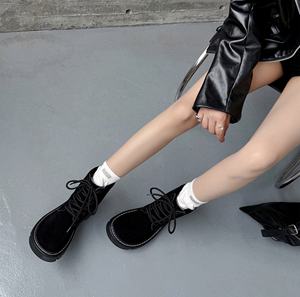 Botas Chelsea de Moda para Mujer, Tacón Alto, Plataforma con Cierre, Punta Redonda, Tallas Grandes, Botines de Cuero Genuino - Product Image 3